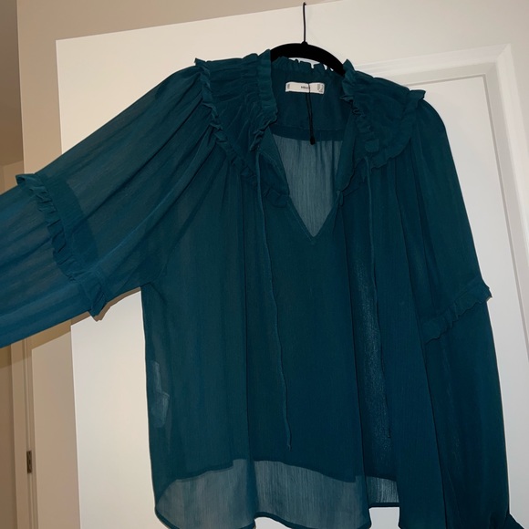 Mango Sheer Ruffle Top - Picture 4 of 5